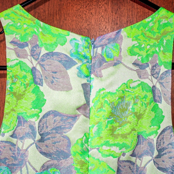 NWOT TopShop Pastel Floral Dress, Green Dress, A-line Dress, Spring Dress - Picture 5 of 5